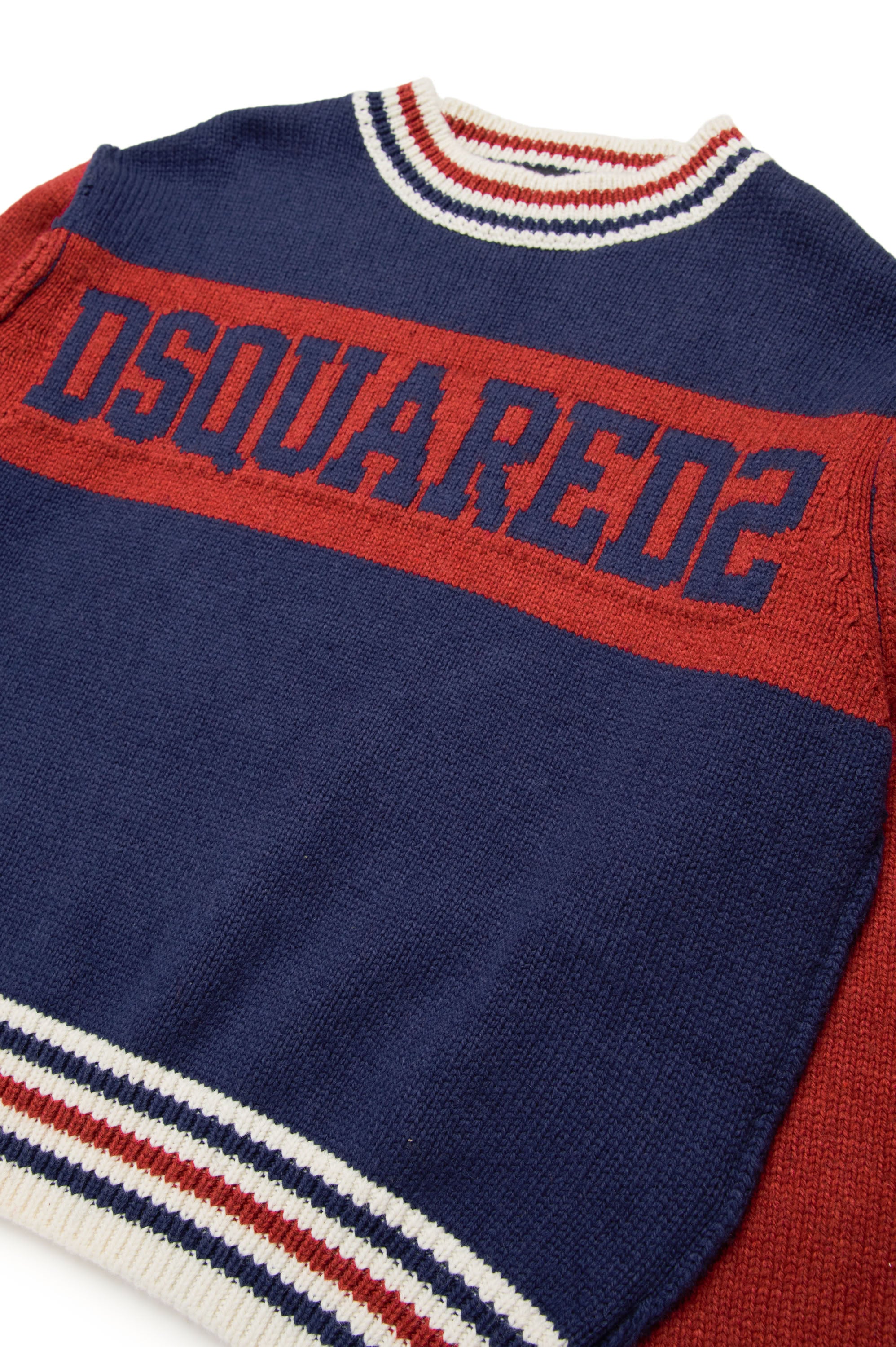 Jumper with knitted logo - Dress Blue