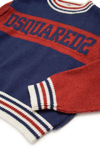 Jumper with knitted logo - Dress Blue