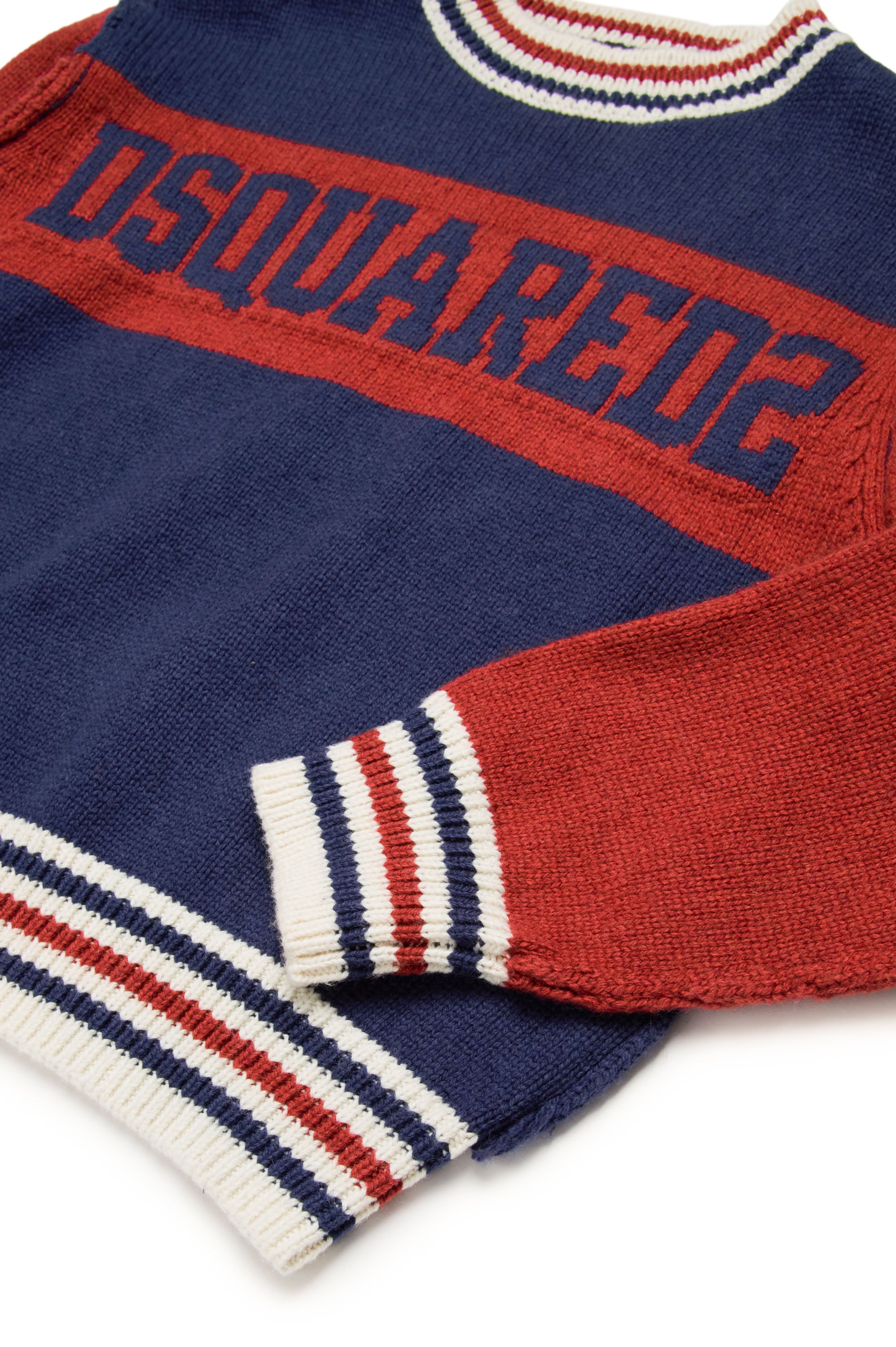 Jumper with knitted logo - Dress Blue