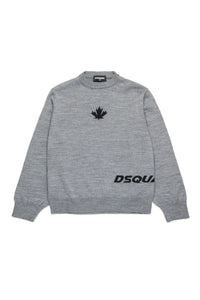 Jumper with wool logo - Smoke Grey Melange