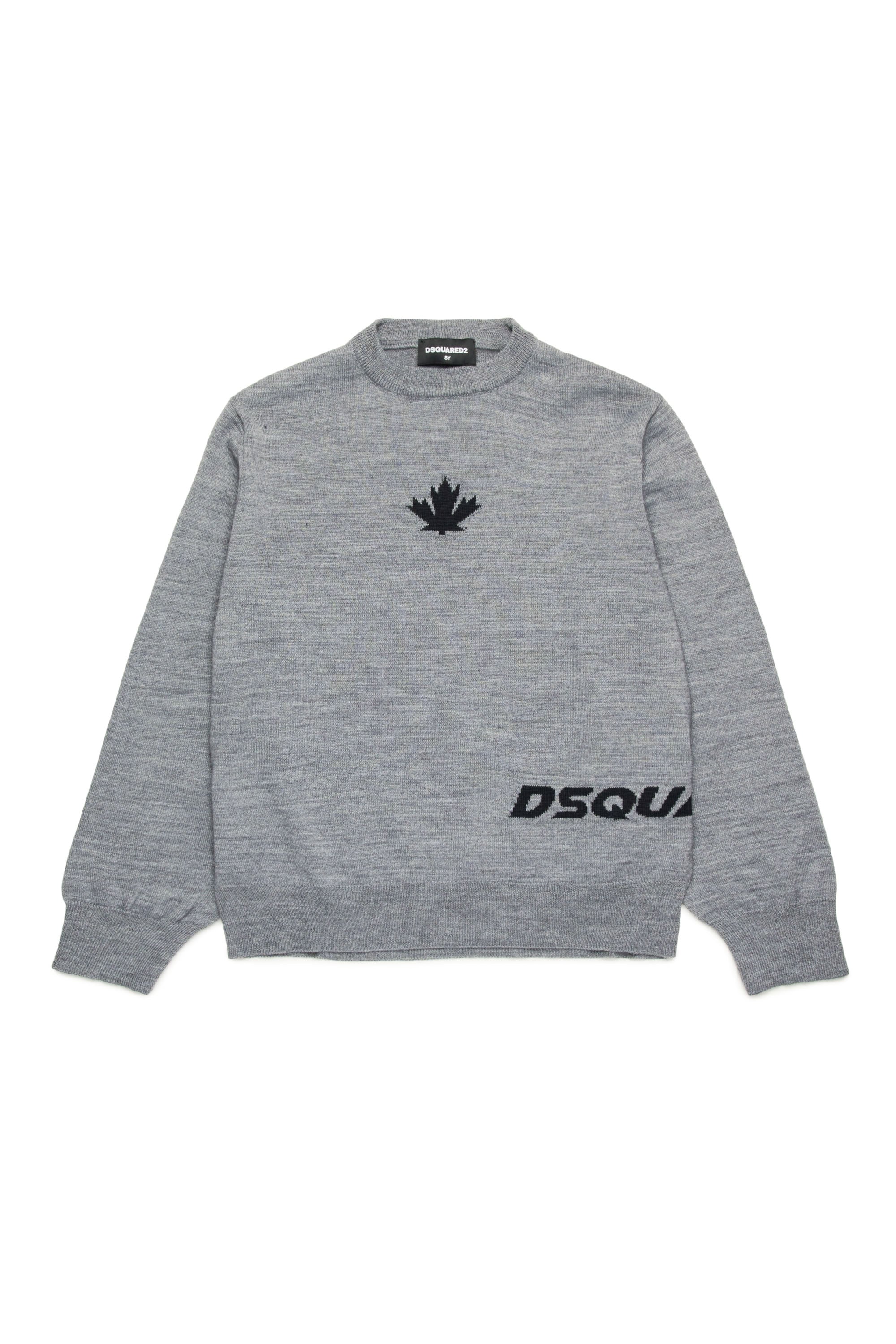 Jumper with wool logo - Smoke Grey Melange