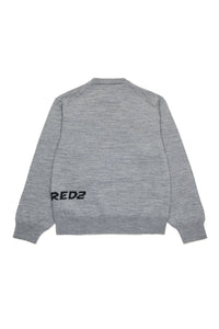 Jumper with wool logo - Smoke Grey Melange
