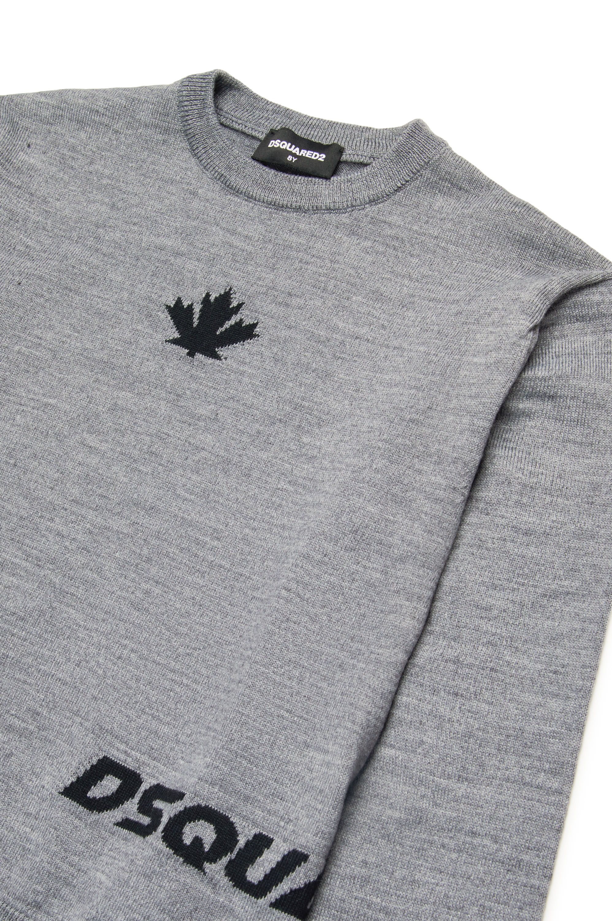 Jumper with wool logo - Smoke Grey Melange