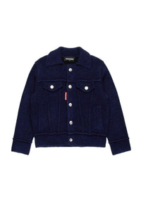 Veste à boutons en laine mélangée - Deep Blue