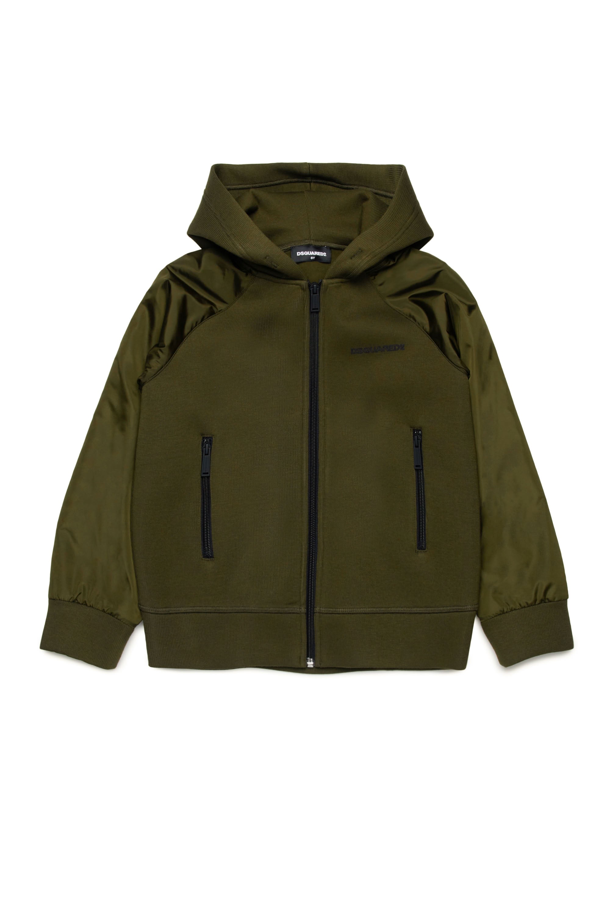 Sweat à capuche zippé - Tarmac Green