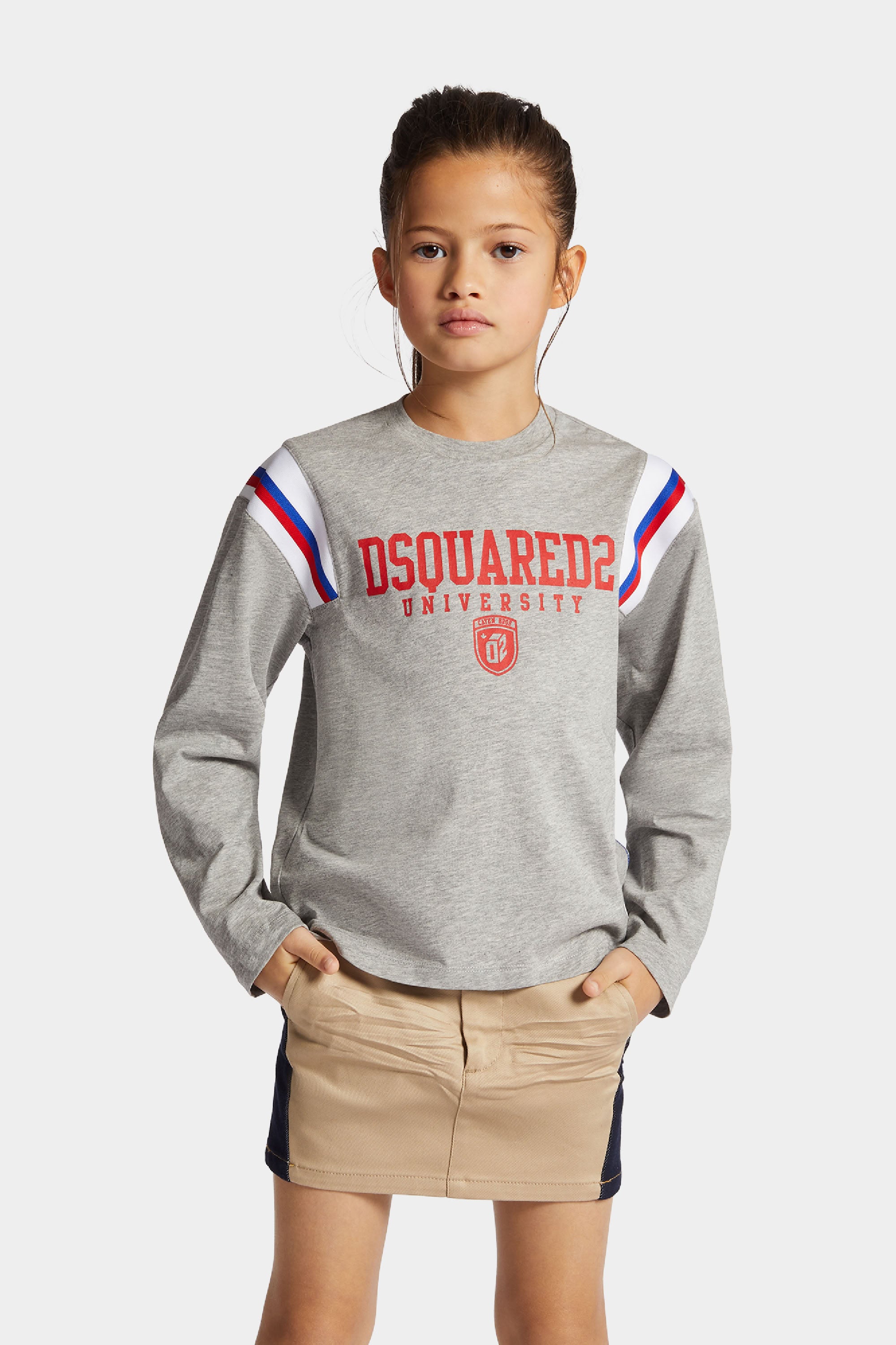 T-shirt à manches longues avec logo - Light Grey Melange