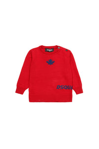 Pull à imprimé en laine - Lipstick Red