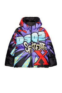Printed padded jacket - Black