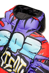 Printed padded jacket - Black