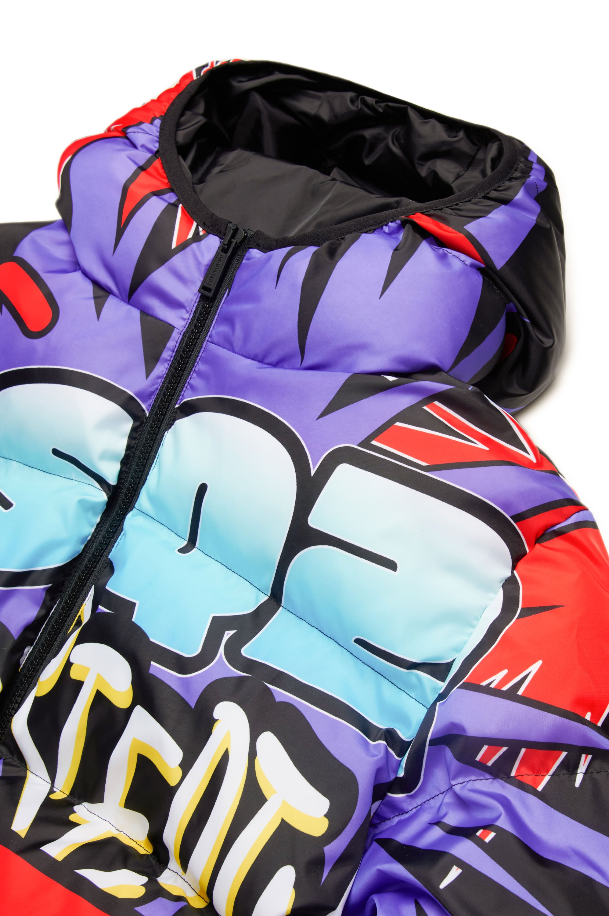 Printed padded jacket - Black
