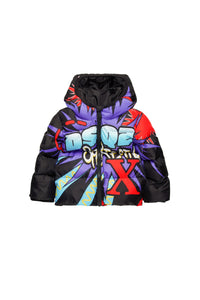 Printed padded jacket - Black