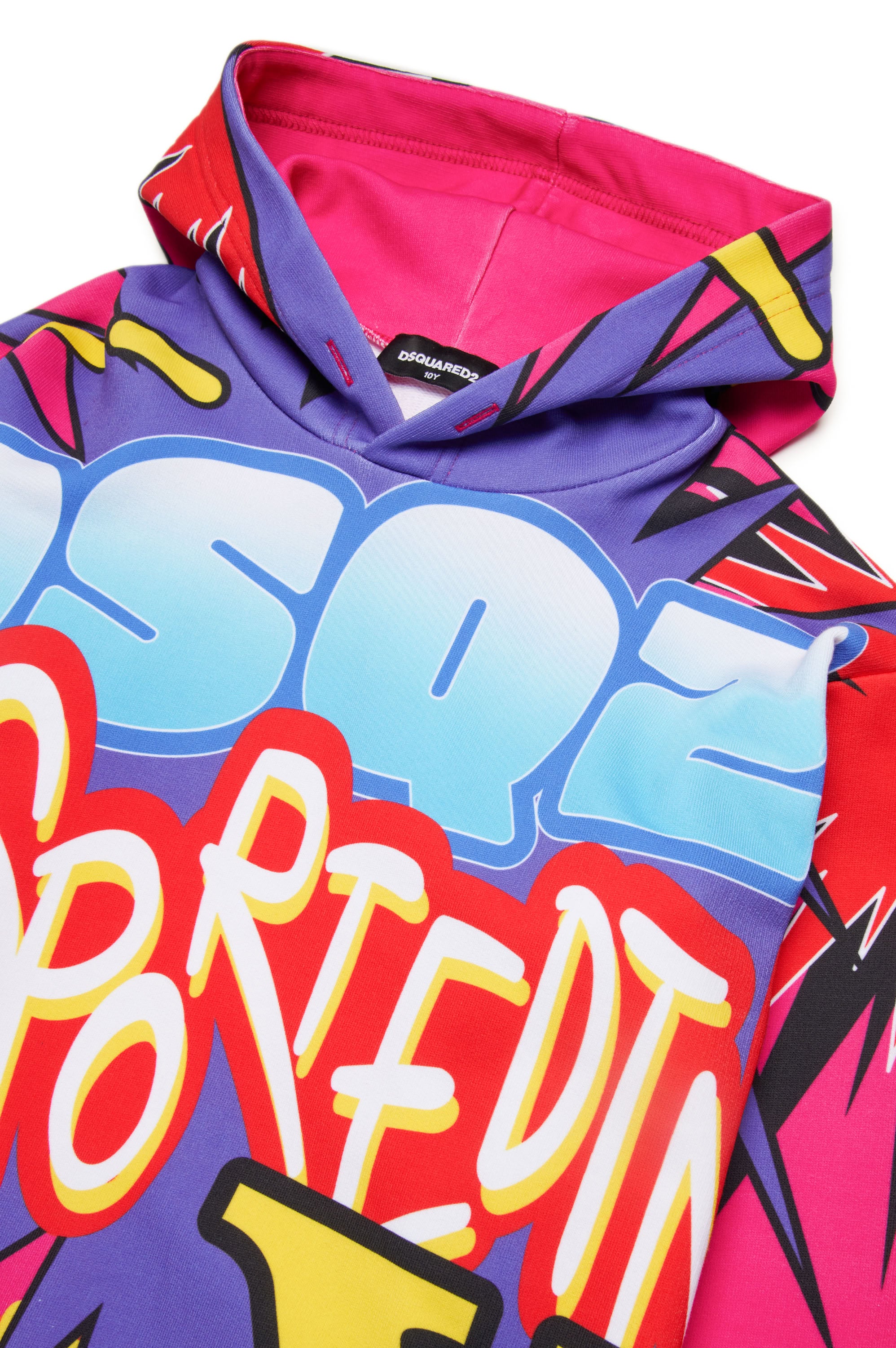 Sweat à capuche avec impression - Magenta