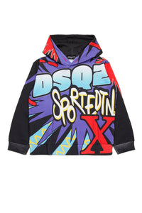 Sweat à capuche avec impression - Black