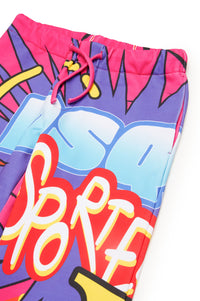 Printed tracksuit trousers - Magenta