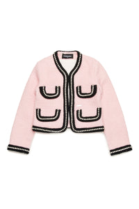 Wool blend jacket with pockets - Almond Blossom