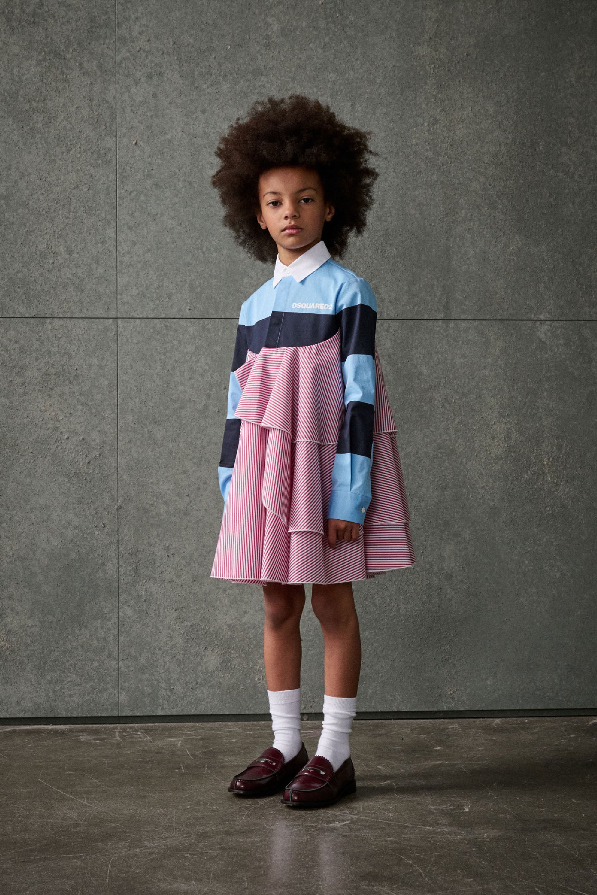 Robe avec volants - White & Bordeaux