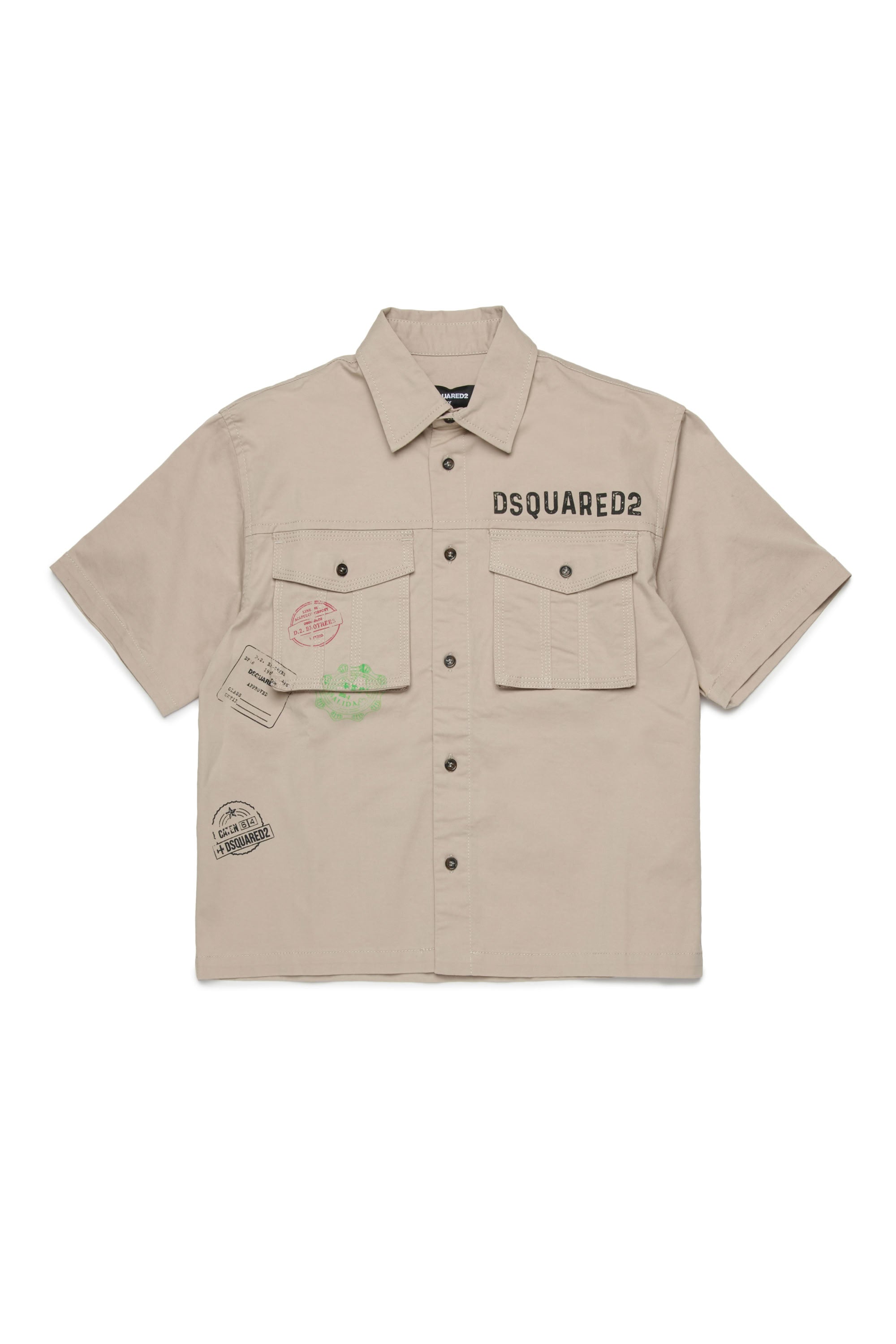 Short-sleeved shirt with pockets - Feather Gray