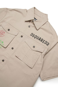 Short-sleeved shirt with pockets - Feather Gray