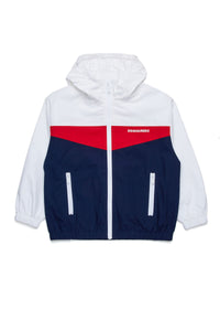 Windproof hooded jacket - Medieval Blue