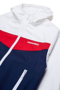 Windproof hooded jacket - Medieval Blue