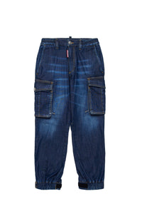 Pantalon délavé en denim - Blue Denim