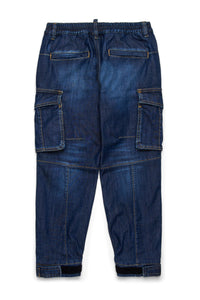 Pantalon délavé en denim - Blue Denim