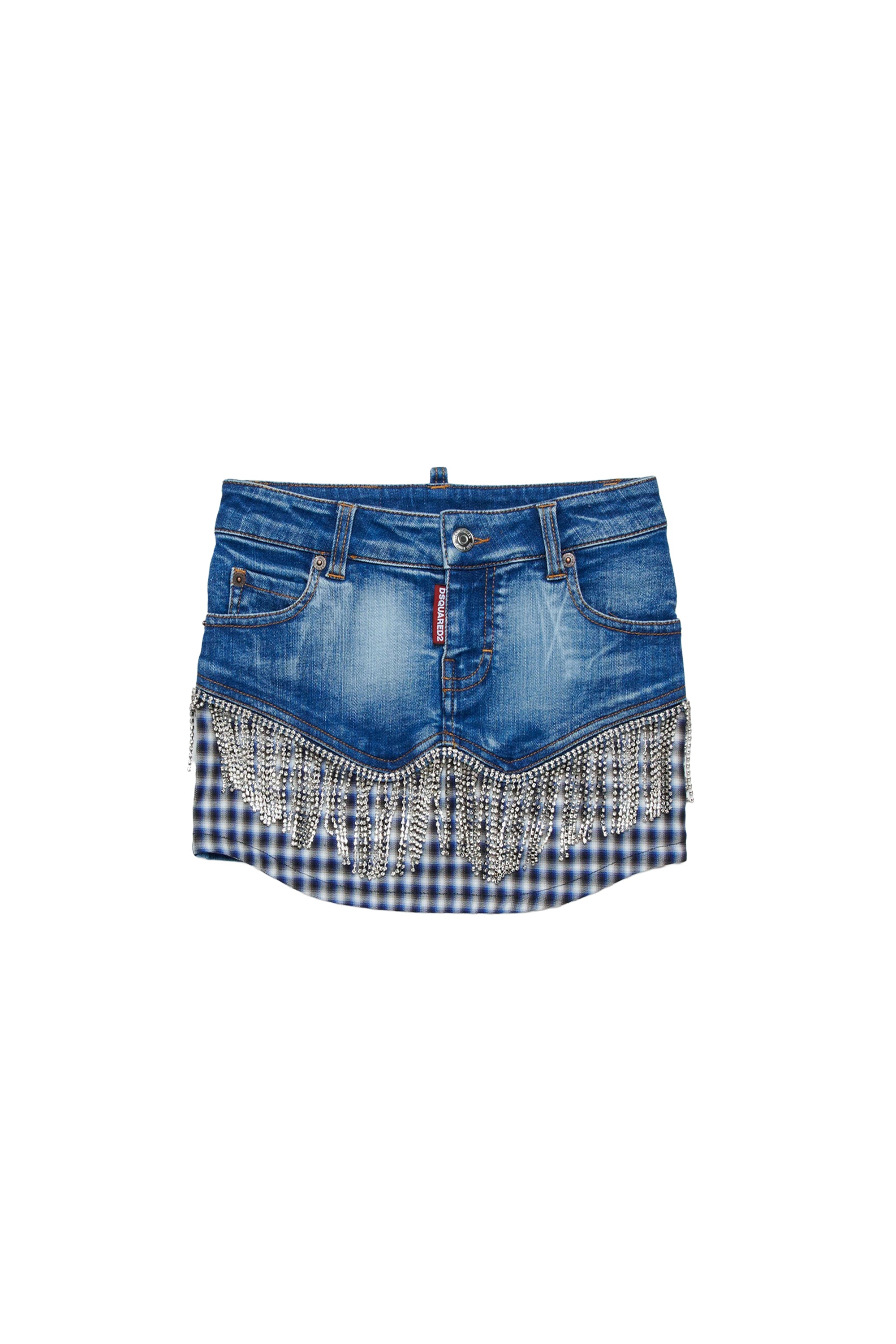 Washed denim skirt - Blue Denim