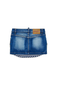 Washed denim skirt - Blue Denim