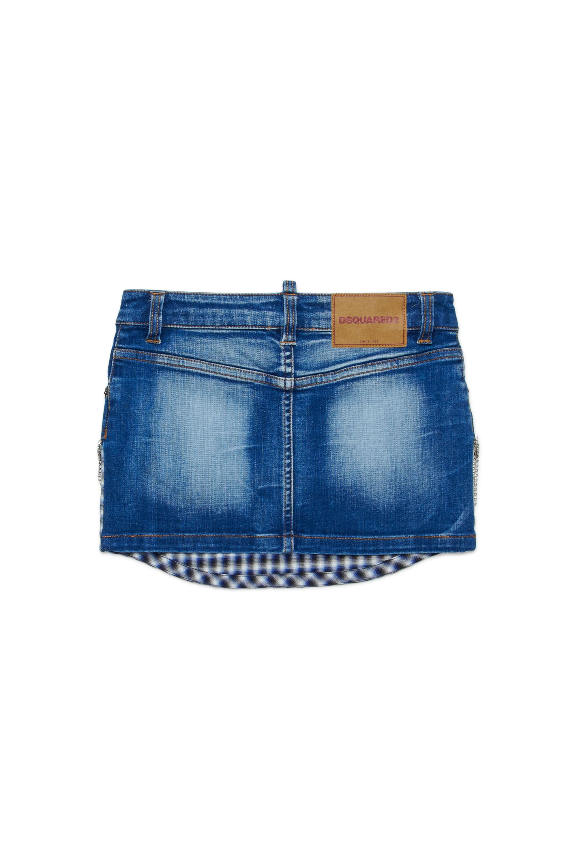 Washed denim skirt - Blue Denim