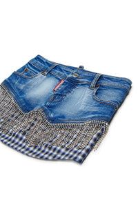 Washed denim skirt - Blue Denim