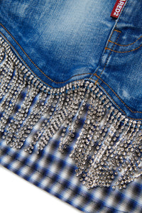 Washed denim skirt - Blue Denim