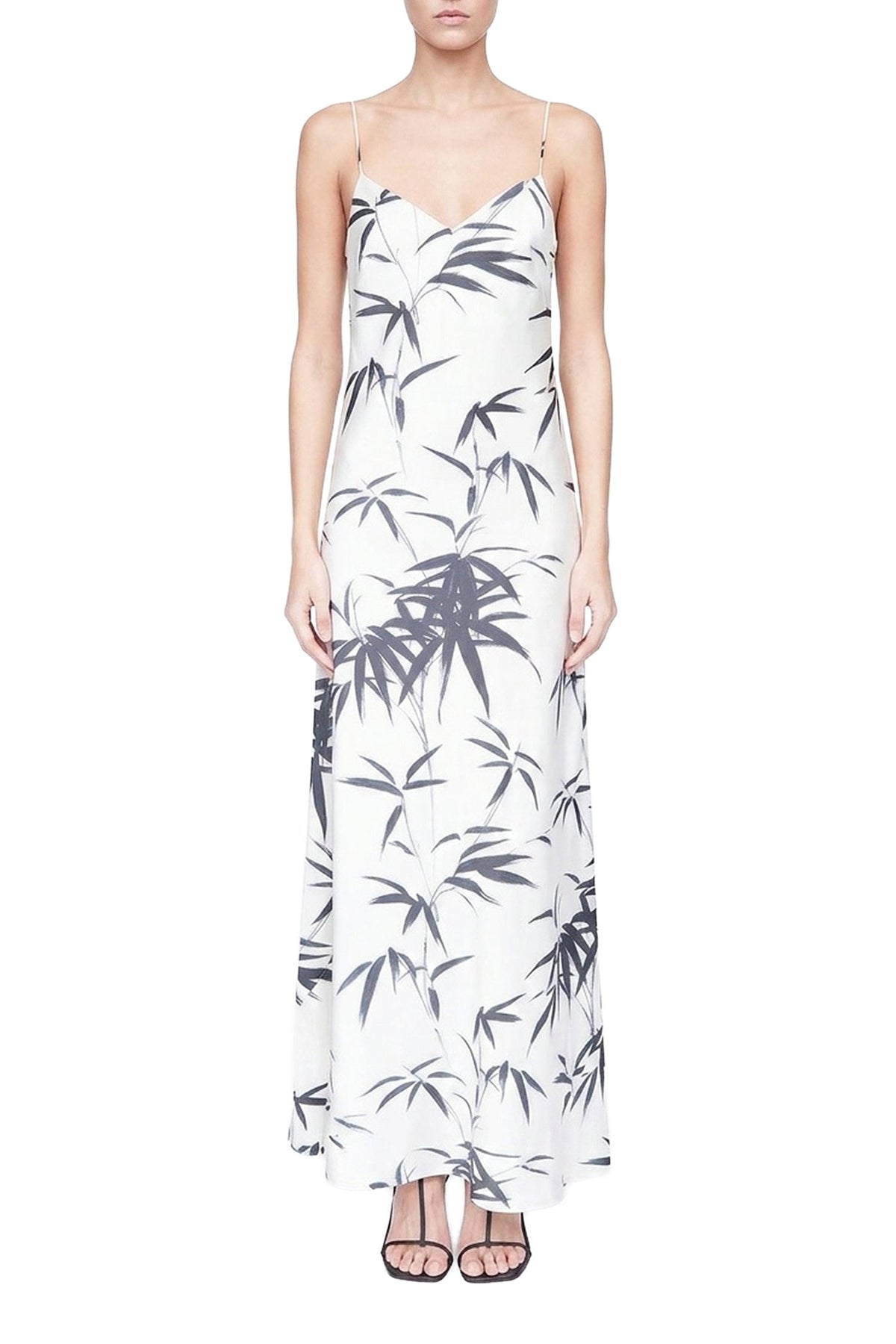 Brushstroke Slip Dress - Palm Print