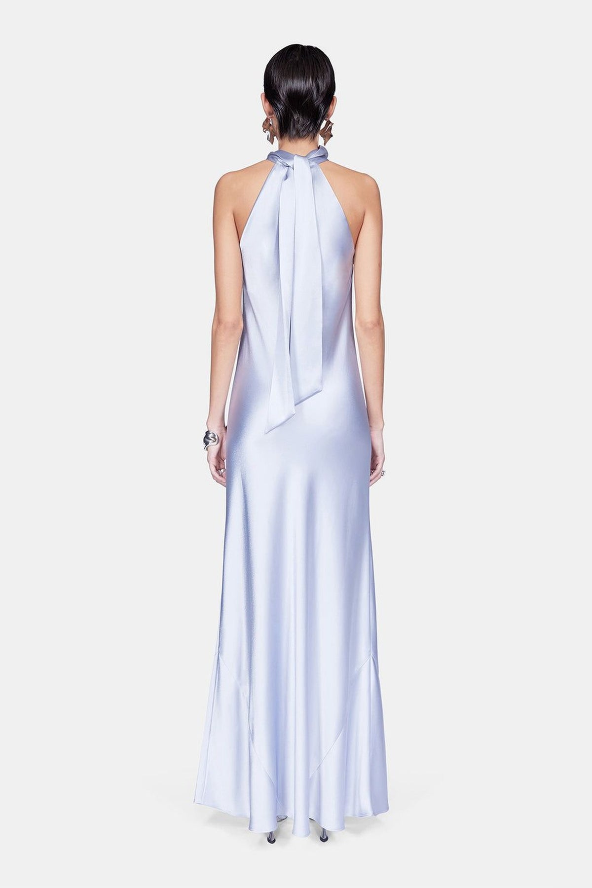 Robe longue Sienna en satin - Silver