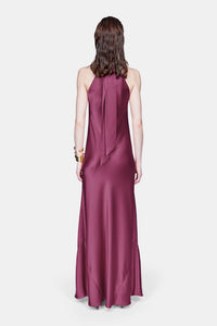Robe longue Sienna en satin - Burgundy