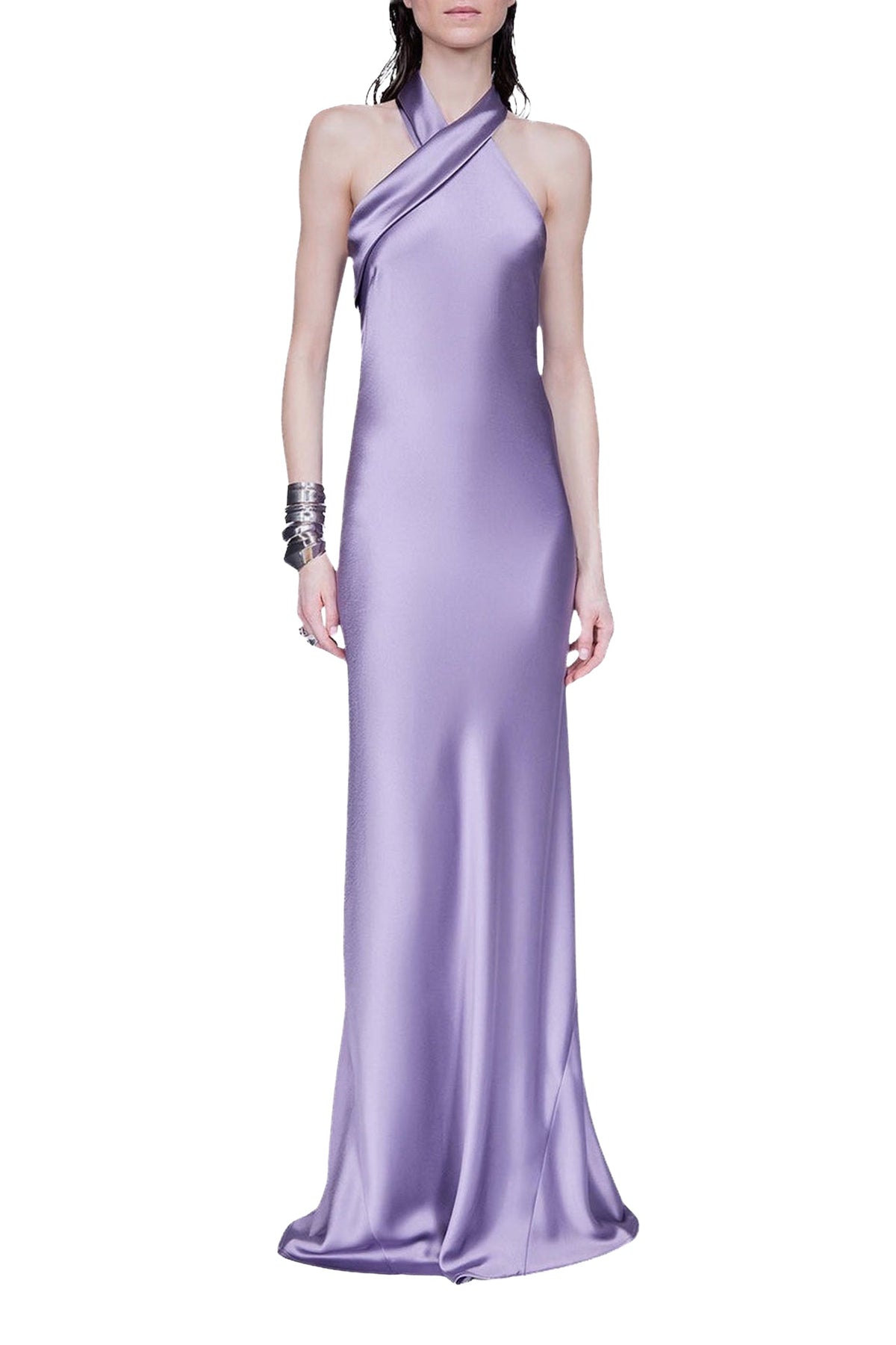 Satin Pandora Dress - Purple Steel