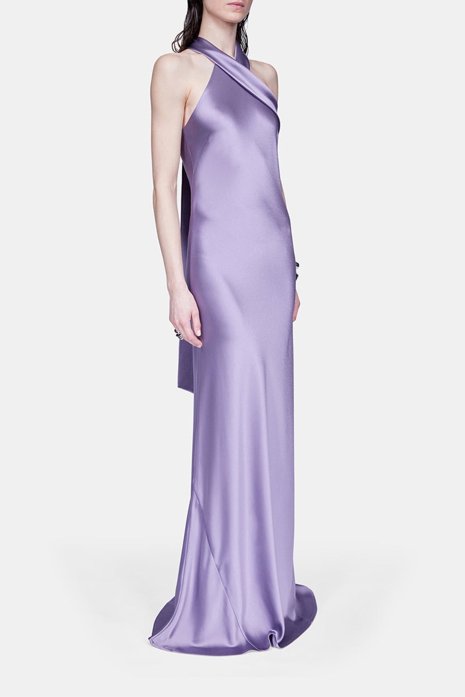 Robe en satin Pandora - Purple Steel