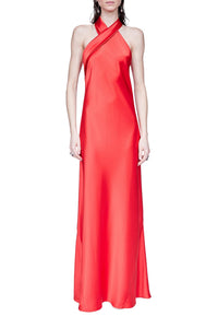 Pandora Satin Maxi Gown - Sunset Red