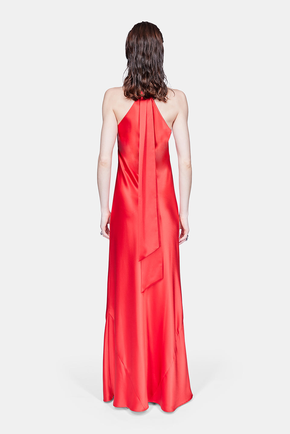 Robe Pandora en satin - Sunset Red