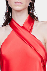 Robe Pandora en satin - Sunset Red