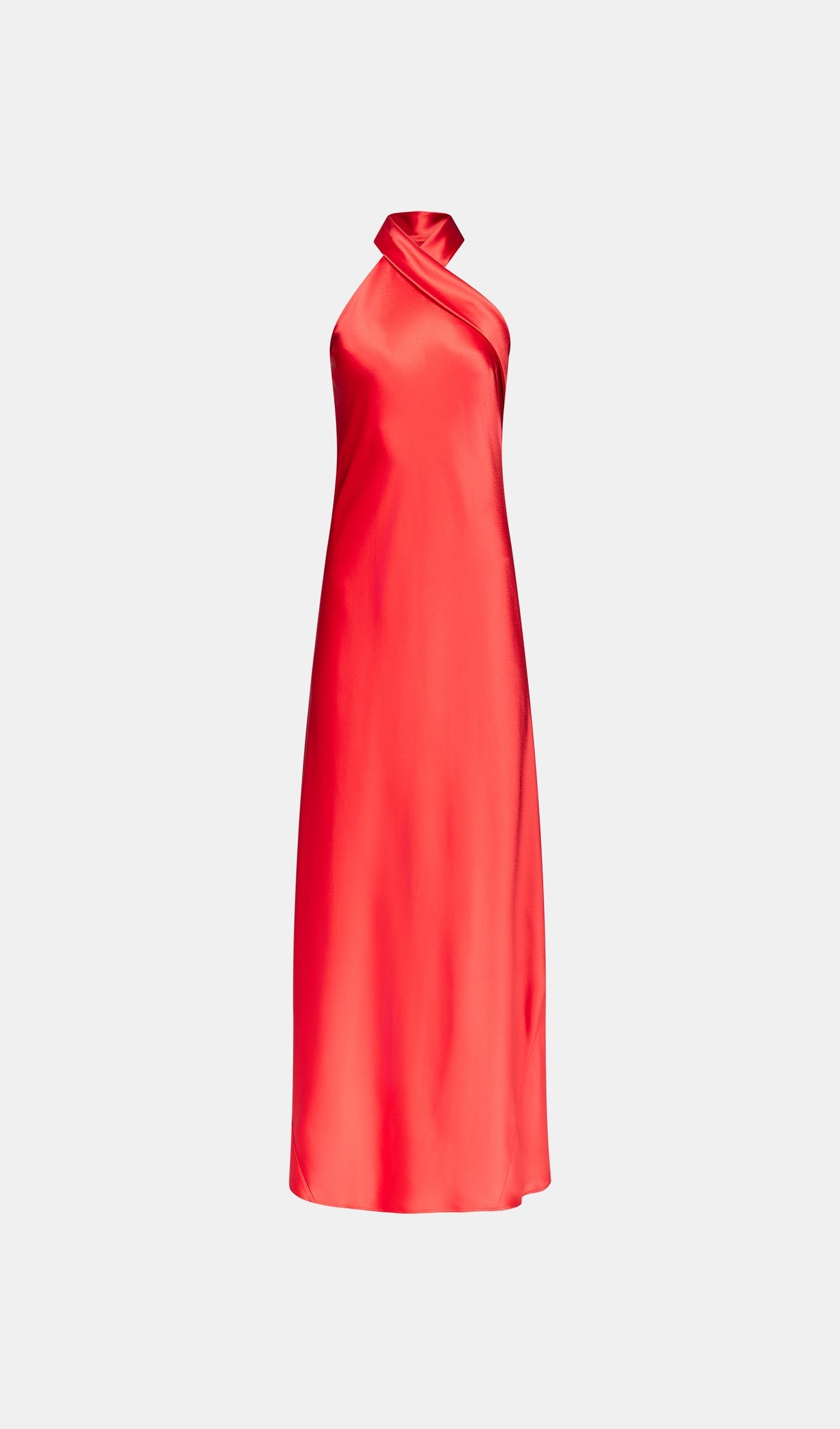 Robe Pandora en satin - Sunset Red