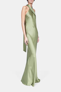 Robe Pandora en satin - Dark Moss