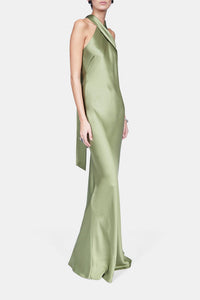 Satin Pandora Dress - Dark Moss
