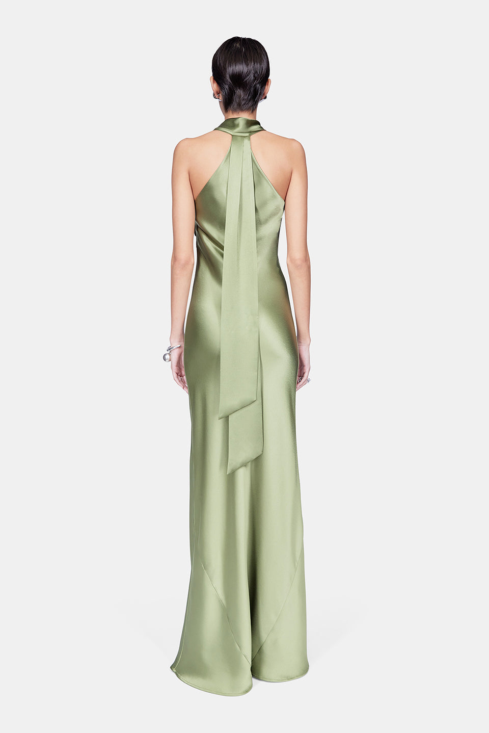 Robe Pandora en satin - Dark Moss