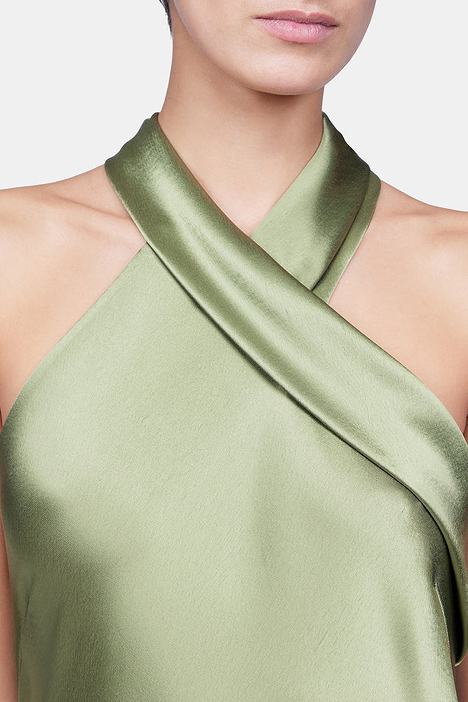 Robe Pandora en satin - Dark Moss