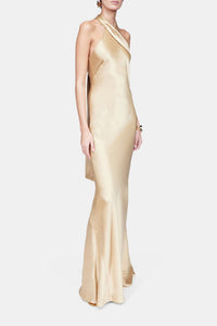 Robe longue Pandora en satin - Light Gold