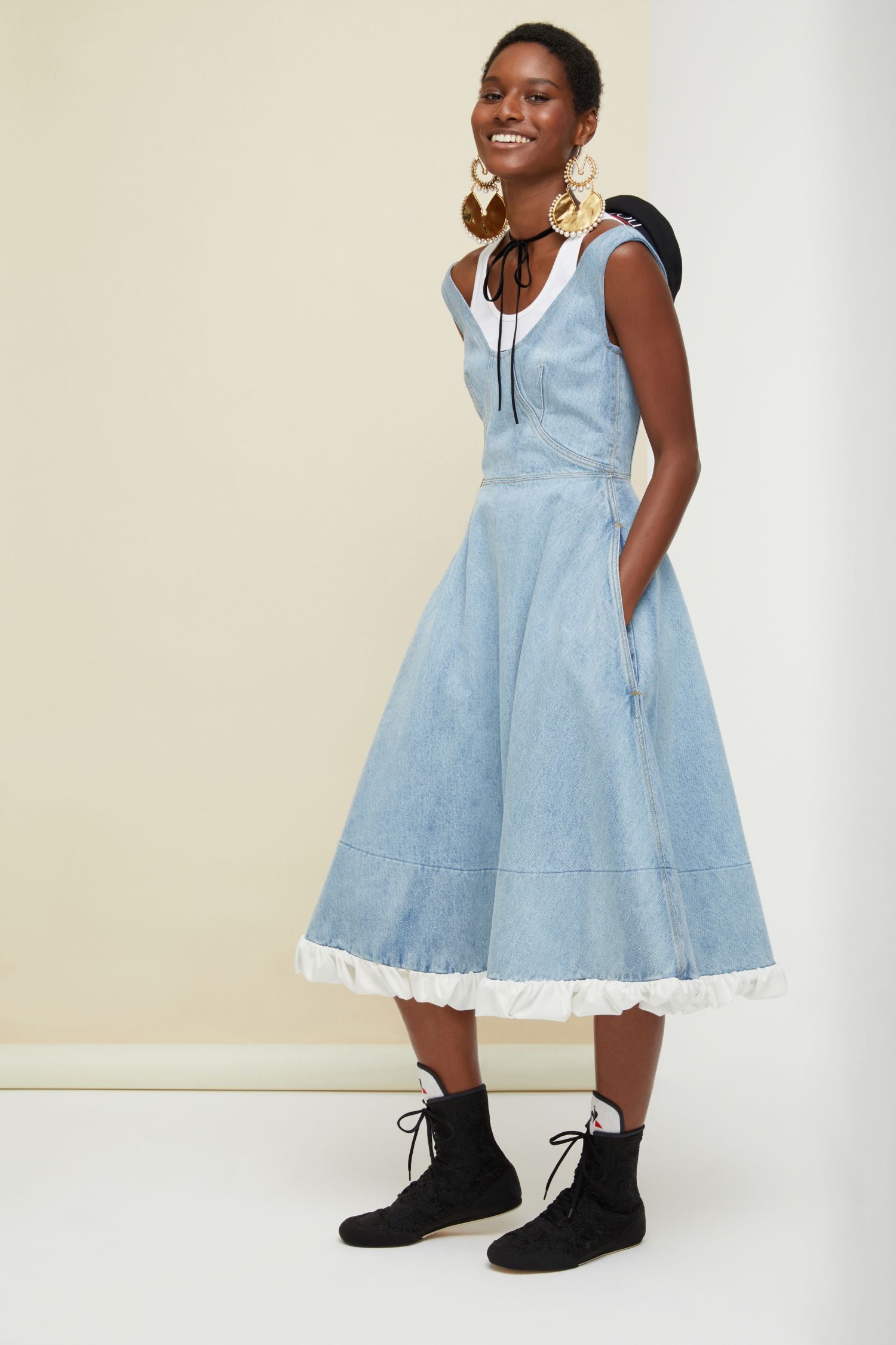 Denim midi dress - Blueberry