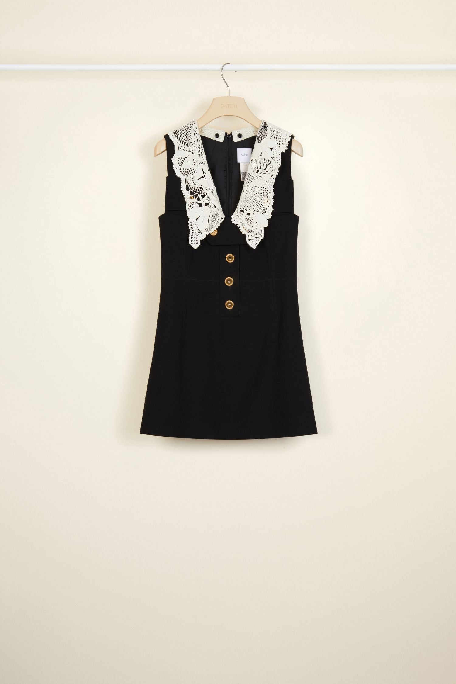 Robe safari en coton avec col crochet - Noir