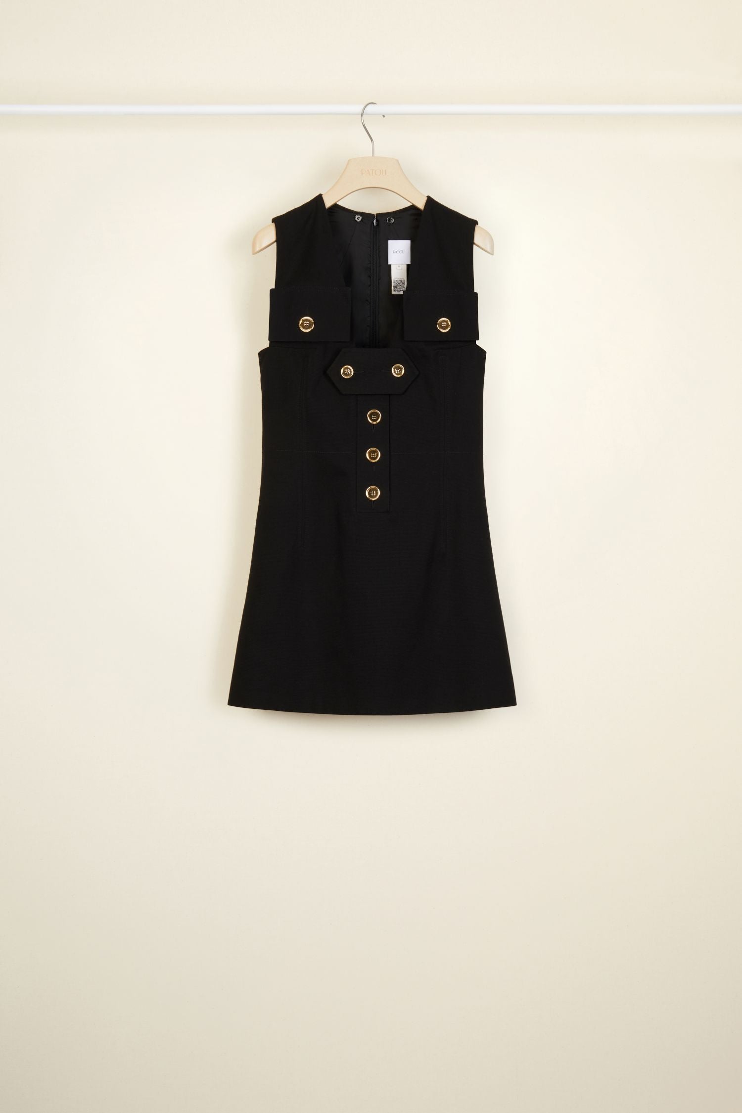 Robe safari en coton avec col crochet - Noir