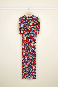 Robe fleurie froncée à noeuds - A Thousand Flowers Bloom