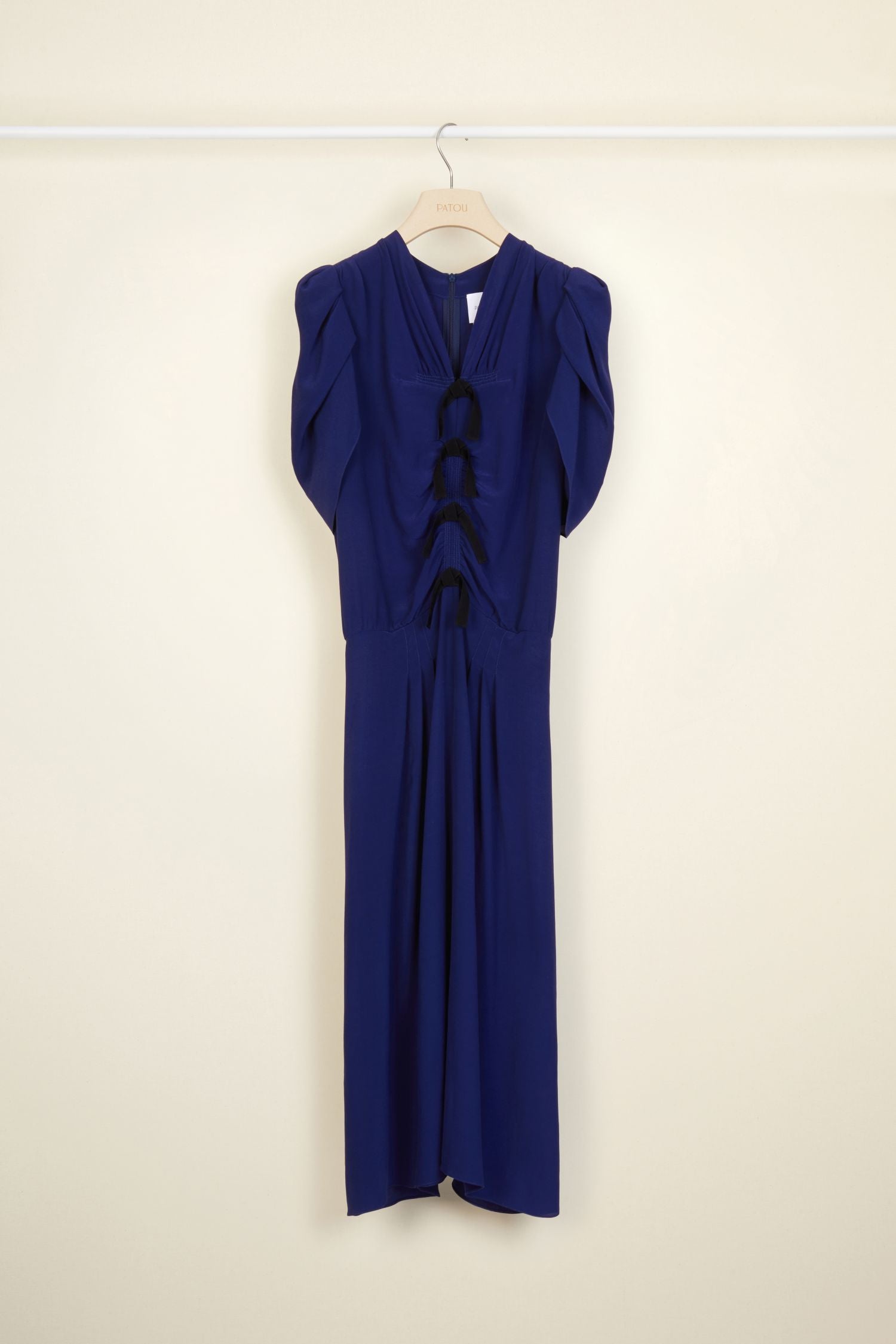 Robe froncée à noeuds - Bleu Persan